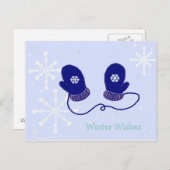 Snowflakes en Mittens Briefkaart (Voorkant / Achterkant)