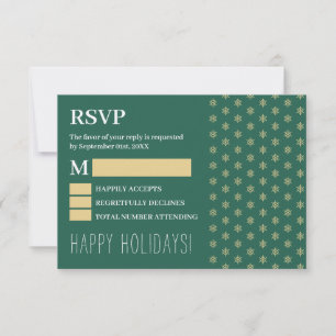 Snowflakes en or, Noël RSVP
