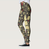 Snowflakes en sars met rode en gouden kerstbomen leggings (Links)