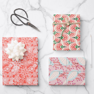 Snowflakes en schildpadden, kerstschroefset inpakpapier vel