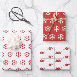 Snowflakes en vrolijk kerstpatroon inpakpapier vel