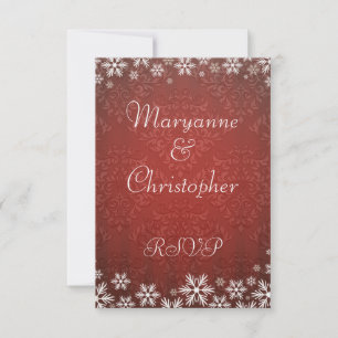 Snowflakes et Red Mariage damassé RSVP