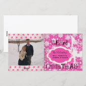 Snowflakes et Reindeer Carte photo de vacances (Devant / Derrière)