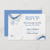 Snowflakes et rubans bleus RSVP (Devant / Derrière)