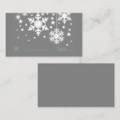 Snowflakes et Stars Carte Place, Grey (Devant / Derrière)