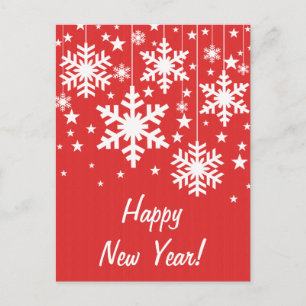 Snowflakes et Stars Carte postale du Nouvel An, Ro