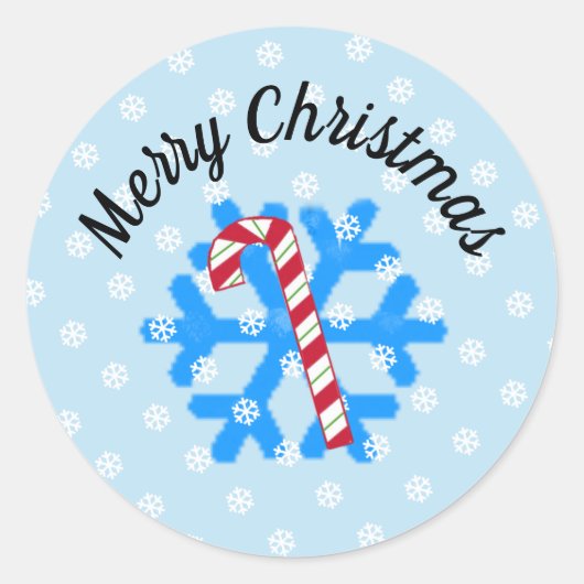 Snowflakes et Sucre de canne Classic Round Sticker (Devant)