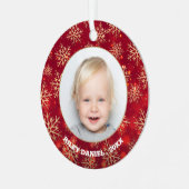 Snowflakes Fotorood Metalen Ornament (Voorkant links)