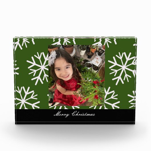 Snowflakes-fotoscript voor Merry Kerstmis Fotoblokken (Voorkant)