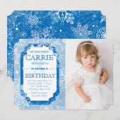Snowflakes Fotouitnodiging Kaart (Voorkant / Achterkant)
