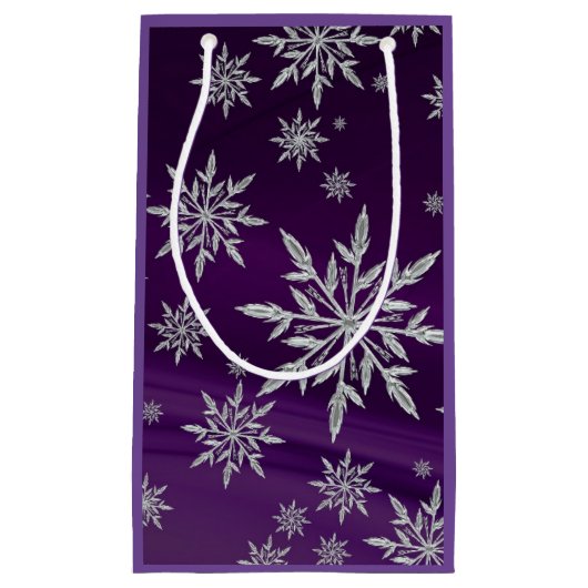 Snowflakes Gift Bag Klein Cadeauzakje (Voorkant)