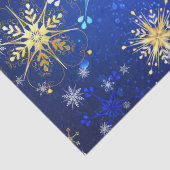 Snowflakes Gold Blue Xmas kerstcadeaus Tissuepapier (Detail)