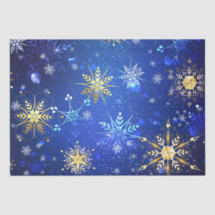 Snowflakes Gold Blue Xmas kerstcadeaus Tissuepapier