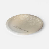 Snowflakes Gold-gepersonaliseerde holida | Papiere Papieren Bordje (Gekanteld)