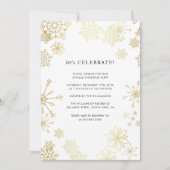 Snowflakes Gold moderne Invitation de Noël (Devant)