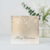 Snowflakes Gold Personnalisé Vacances | Invitation (Debout devant)