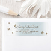 Snowflakes Gold Retours Adresse Étiquettes (En situation)