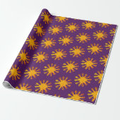 Snowflakes Gold Suns Cadeaupapier (Uitgerold)