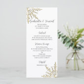 Snowflakes Gold sur le menu de mariage d'hiver bla (Debout devant)
