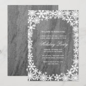 Snowflakes & Granite Corporate Holiday Invitation (Devant / Derrière)
