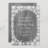 Snowflakes & Granite Corporate Holiday Uitnodiging (Voorkant / Achterkant)