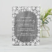 Snowflakes & Granite-kerstfeestuitnodiging Kaart (Staand voorkant)