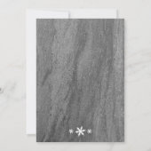 Snowflakes & Granite-kerstfeestuitnodiging Kaart (Achterkant)