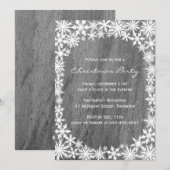 Snowflakes & Granite-kerstfeestuitnodiging Kaart (Voorkant / Achterkant)