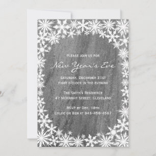 Snowflakes & Granite Nouvel An Invitation