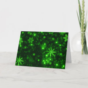 Snowflakes Green Background Peace Love Joy Quote Feestdagen Kaart