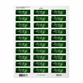 Snowflakes Green Background Return Address Labels (Full Sheet)
