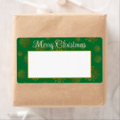 Snowflakes Green Kerstmis Verzendlabels Etiket (Insitu)