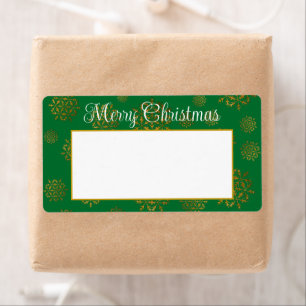 Snowflakes Green Kerstmis Verzendlabels Etiket