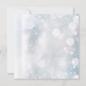 Snowflakes Greenery Waterverf Leaves Wedding Kaart (Achterkant)