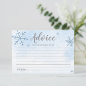 Snowflakes hiver Baby Boy Shower Conseils Cartes (Debout devant)