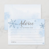 Snowflakes hiver Baby Boy Shower Conseils Cartes (Devant / Derrière)