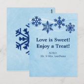 Snowflakes hiver Buffet de bonbons Dessert Cartes  (Devant / Derrière)