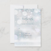 Snowflakes hiver Élégant Script Mariage RSVP (Devant)