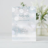 Snowflakes hiver Élégant Script Mariage RSVP (Debout devant)