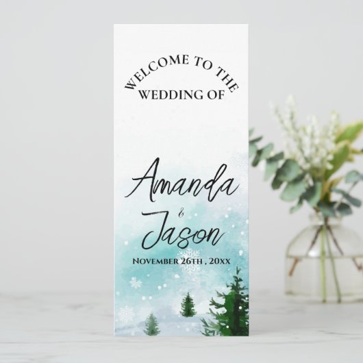 Snowflakes hiver Icy Frosty Trees Programme de mar (Debout devant)