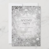 Snowflakes hiver Invitations Silver & White Party (Devant)