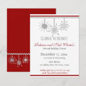Snowflakes Holiday Dinner Party Kaart (Voorkant / Achterkant)