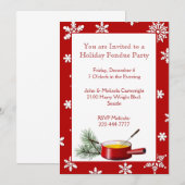 Snowflakes Holiday Fondue Party Uitnodiging (Voorkant / Achterkant)