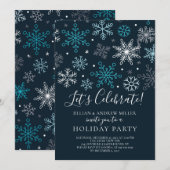 Snowflakes Holiday Party Uitnodiging vieren (Voorkant / Achterkant)