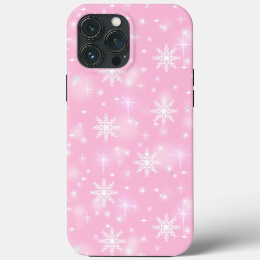 Snowflakes Holiday Winter Pink Case-Mate iPhone Case (Achterkant)