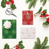 Snowflakes Homespun Pattern Kerstmis Inpakpapier Vel