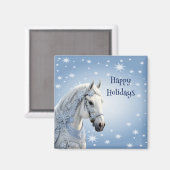 Snowflakes Horloge Noël Magnet (Recto/Verso)