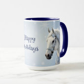 Snowflakes Horse Fête de Noël Mug (Devant droit)