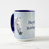 Snowflakes Horse Fête de Noël Mug (Devant gauche)