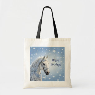 Snowflakes Horse Fête Sac fourre-tout de Noël